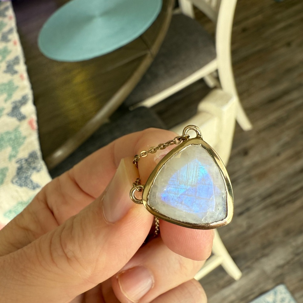 Melinda Maria Gold plated Necklace with rainbow moonstone